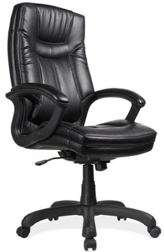 Baker High Back Conference Chair With Contrast Stitching & Black Frame