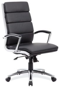 Larsen High Back Chair With Chrome Frame