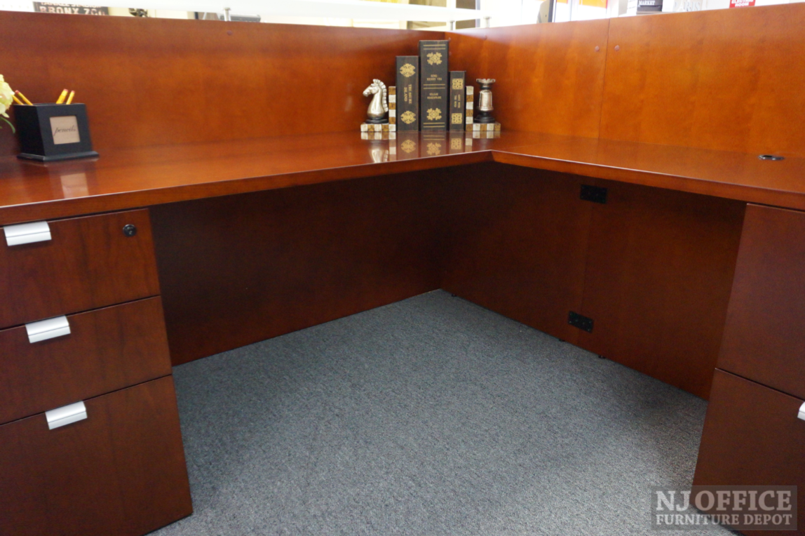 Cherry Wood Reception Desk Nj Office Furniture Depot