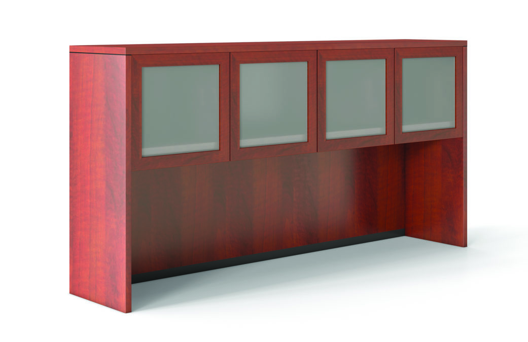 Brooklyn Series Laminate Hutch With Frosted Glass & Laminate Doors