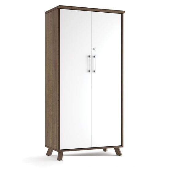 Brooklyn Series Abbey Tall Bookcase With White Laminate Doors