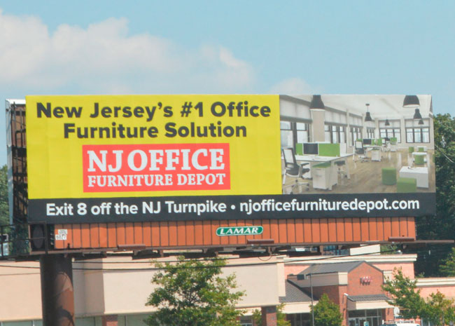 #1 office furniture solution billboard in new jersey