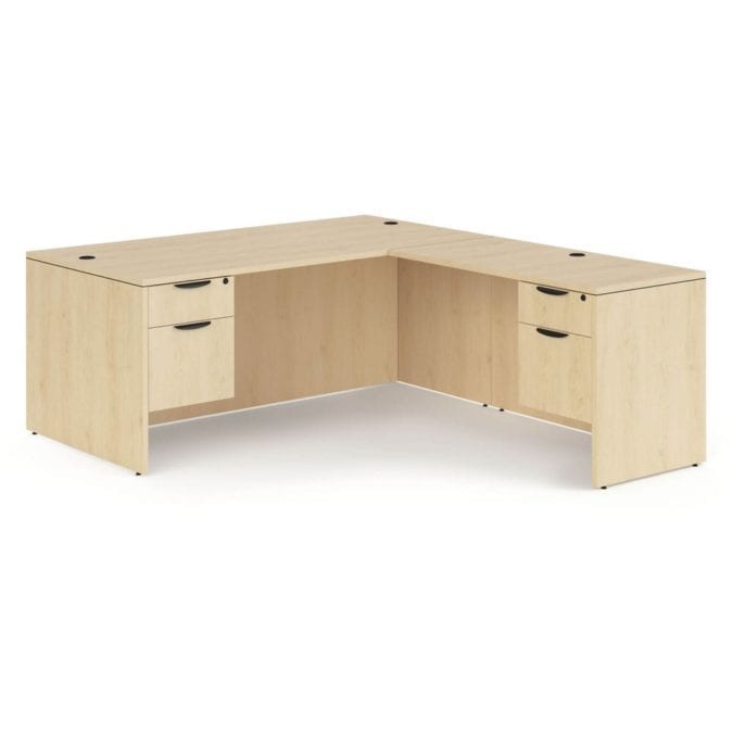 L-Shape Desk (2) Box,File Pedestals