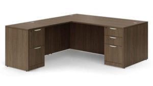 L-Shape Desk In Walnut