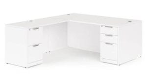 L-Shape Desk In White