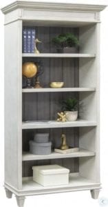 Rumson Bookcase In Linen & Grey Wood