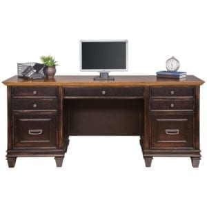 Rumson Credenza In Black With Wood Plank Back