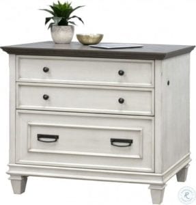 Rumson Lateral File In Linen & Grey Wood