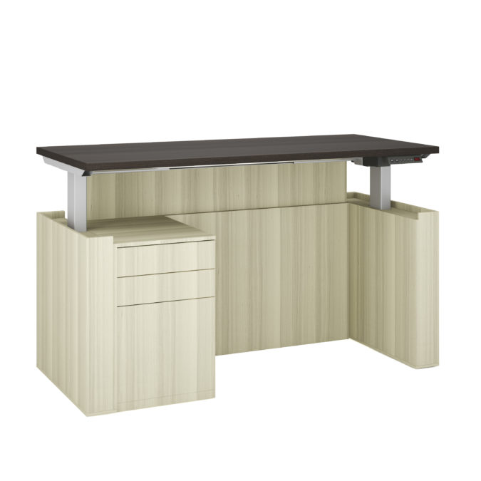 Bushwick Sit/Stand Desk With Pedestal